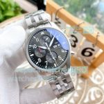 Replica IWC Big Pilot Chronograph Watch Stainless Steel Grey Dial